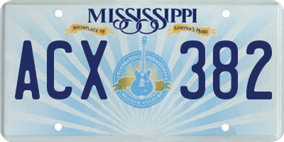 MS license plate ACX382