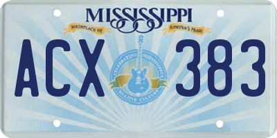 MS license plate ACX383