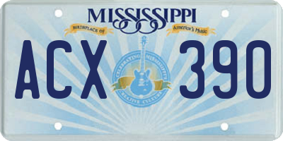MS license plate ACX390