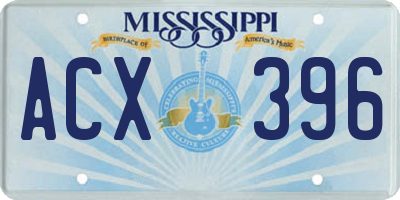 MS license plate ACX396