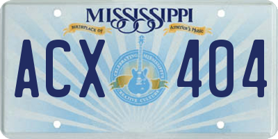 MS license plate ACX404