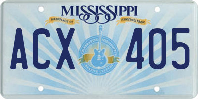 MS license plate ACX405