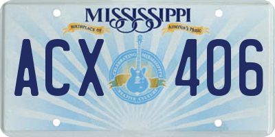 MS license plate ACX406