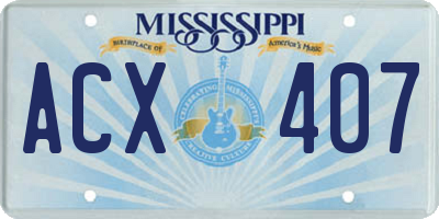 MS license plate ACX407