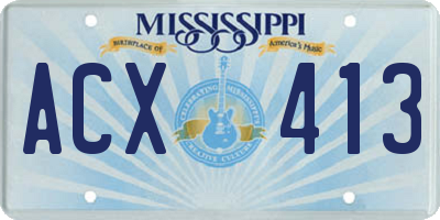 MS license plate ACX413