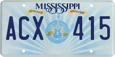 MS license plate ACX415