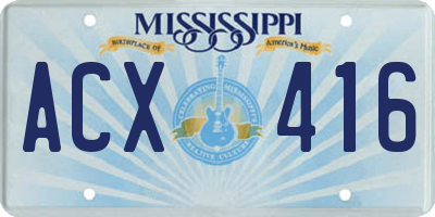 MS license plate ACX416