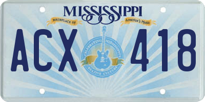 MS license plate ACX418