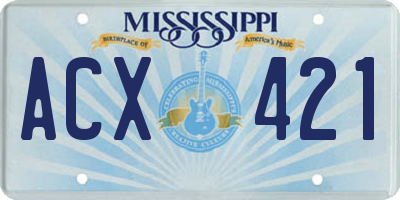 MS license plate ACX421
