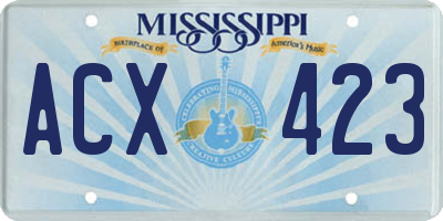 MS license plate ACX423