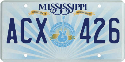 MS license plate ACX426