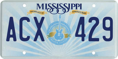 MS license plate ACX429