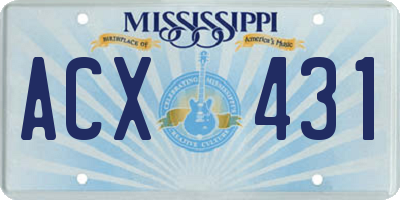 MS license plate ACX431