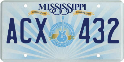 MS license plate ACX432