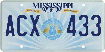 MS license plate ACX433
