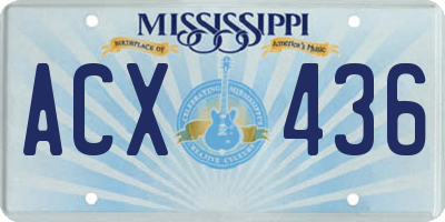 MS license plate ACX436