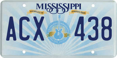 MS license plate ACX438