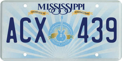 MS license plate ACX439