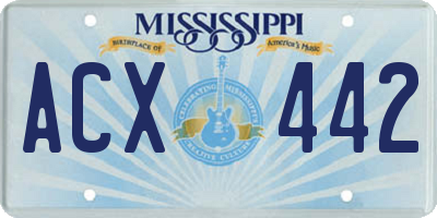 MS license plate ACX442