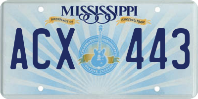 MS license plate ACX443