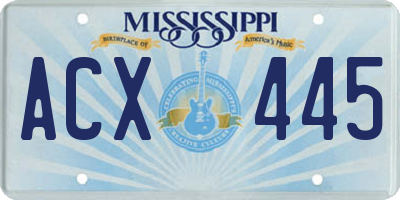MS license plate ACX445