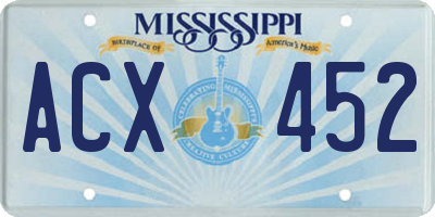 MS license plate ACX452