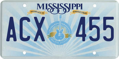 MS license plate ACX455