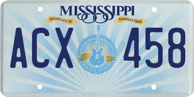 MS license plate ACX458