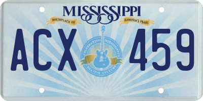 MS license plate ACX459