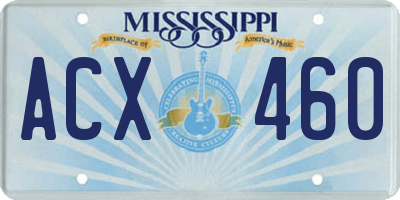 MS license plate ACX460