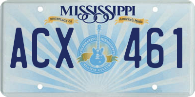 MS license plate ACX461