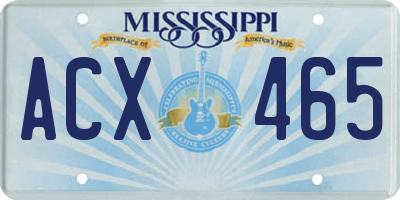 MS license plate ACX465
