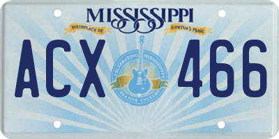 MS license plate ACX466