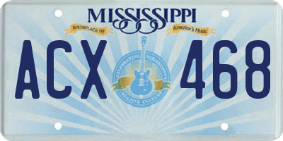 MS license plate ACX468