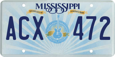 MS license plate ACX472