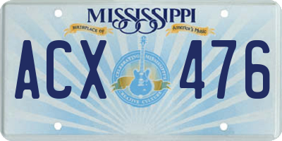 MS license plate ACX476