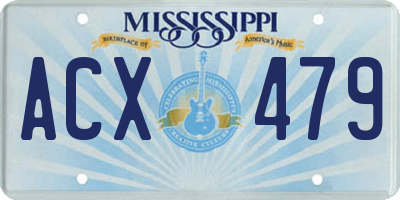 MS license plate ACX479
