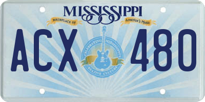 MS license plate ACX480
