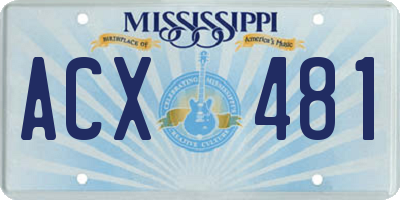 MS license plate ACX481