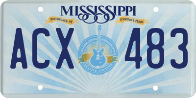 MS license plate ACX483
