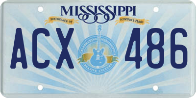 MS license plate ACX486