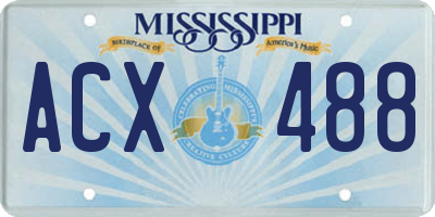MS license plate ACX488