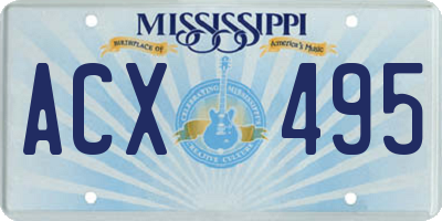MS license plate ACX495