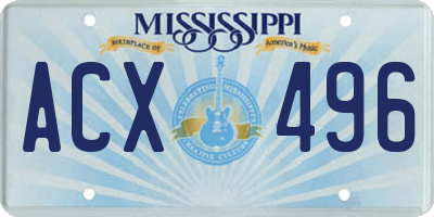 MS license plate ACX496