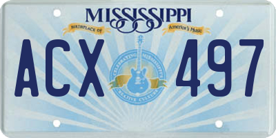 MS license plate ACX497