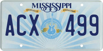 MS license plate ACX499