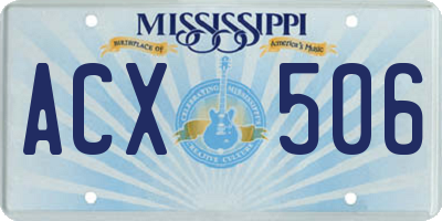 MS license plate ACX506
