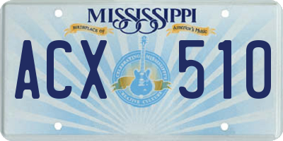 MS license plate ACX510