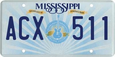 MS license plate ACX511