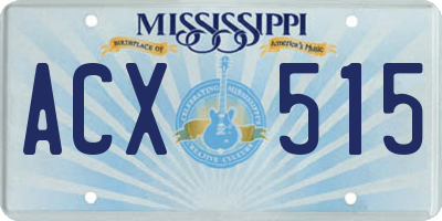 MS license plate ACX515